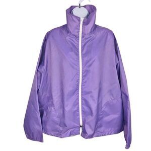 Vintage 80s Lane Bryant Womens Jacket L Purple Windbreaker New